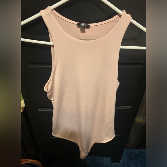 Express Body Contour Compression High Neck Bodysuit Pink/Dusty Rose Size S - Picture 3 of 13